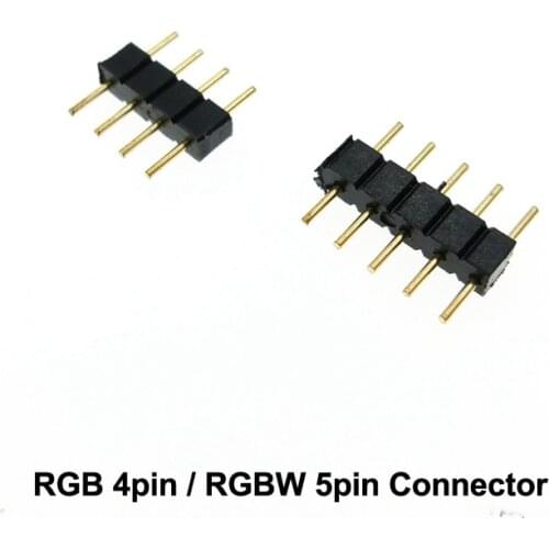 4pin RGB / 5pin RGBW Connector 4pin / 5pin needle for LED strip 10pcs/lot