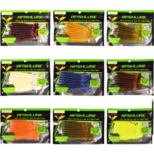 72pcs/lot Long Tail Grubs 105mm 3.2g Plastic Soft Lure Swimbait Artificial Bait Plastic Baits New Vivid Worm Soft Lures