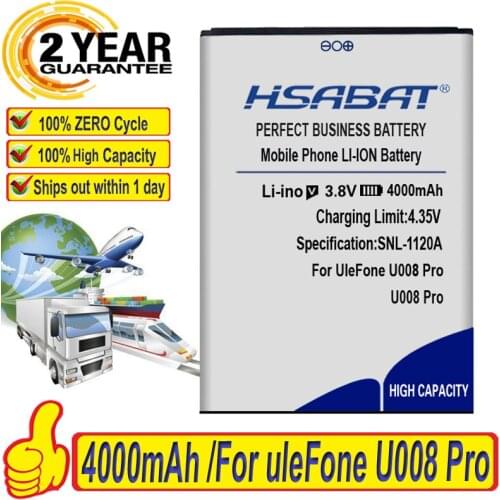 Top Brand 100% New 4000mAh Battery for uleFone U008 Pro 4G Smartphone 5.0inch MTK6737 Quad-core- Batteries + free gfit