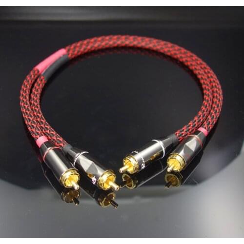 Audio cable 4N 4-core oxygen-free copper double lotus RCA audio signal cable