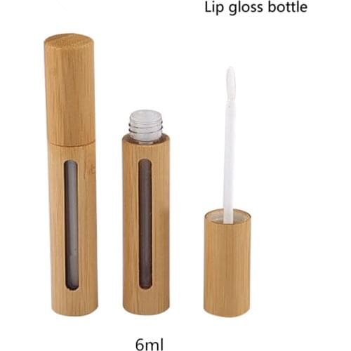 10/30/50pcs 6ml Bamboo Lip Gloss Tubes Lipgloss Tube Packaging Liquid Eyeliner Mascara Empty Refillable Cosmetics Container