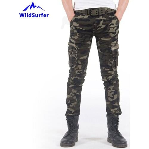 WildSurfer Multi Pockets Slim Stretch Outdoor Camouflage Pants Outdoor Pantalon Tactico Elastic Hiking Trekking Trousers WP113