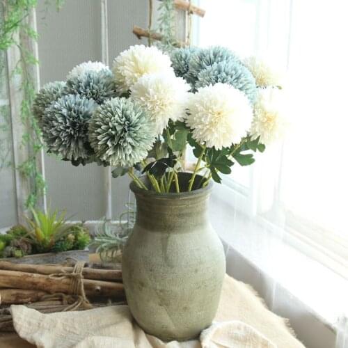 1PC Dandelion flower ball pompom simulation artificial flower home Christmas decor wedding holding flower road lead fake flower