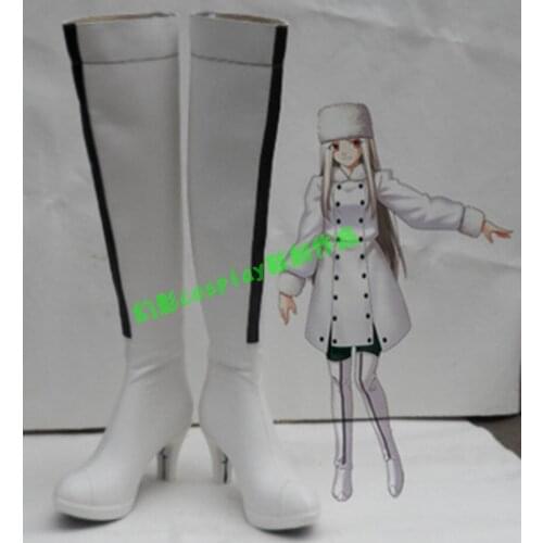 Fate Zero Irisviel von Einzbern White Halloween Long Cosplay Shoes Boots H016