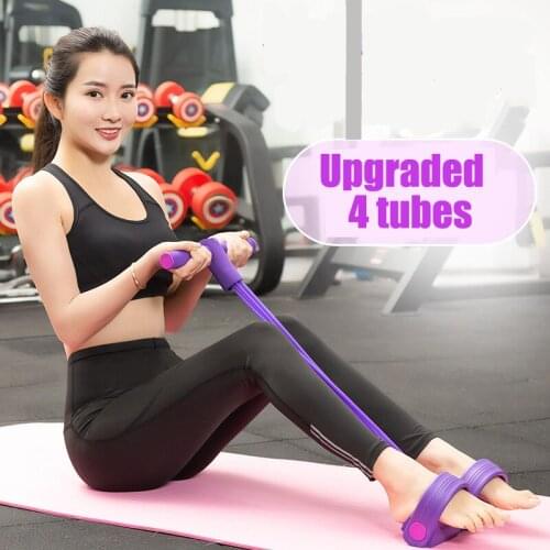Fitness Gum 4 Tube Resistance Bands Latex Pedal Exerciser Sit-up Pull Rope Expander Elastic Bands Yoga equipment Pilates Workout