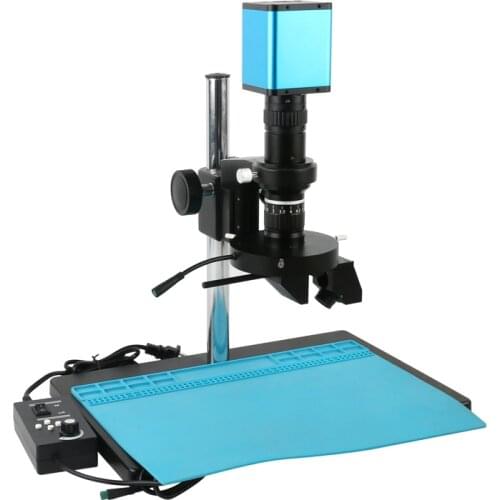 HDMI Industrial SONY IMX385 Video Microscope Camera + 2 in 1 2D 3D Stereo 200X C mount Zoom Lens + 208/pcs LED Ring Light