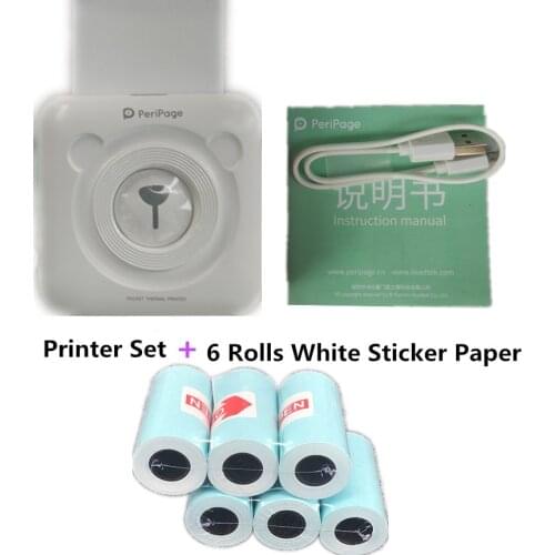 A6 Mini Peripage Pocket Thermal Photo Printer Mobile Bluetooth Portable Label Ticket Receipt POS Printer Adhesive Paper Wireless