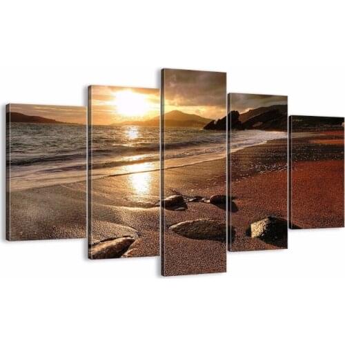 5 pieces framed Wall Art Picture Gift Home Decoration Canvas Print painting beautiful sea Sunset wholesale/XJ-12Y-37