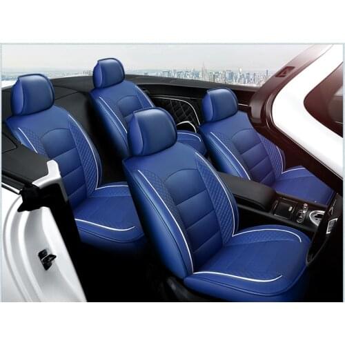 Custom leather car seat cover for Mercedes Benz A B C Class CLA CLK CLS ML GLA GLK GLE S E G brown/beige/blue car accessories