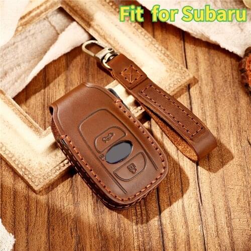 High Quality Car Leather KeyHolder Cover Case for Subaru XV BRZ Forester 2019 Legacy Outback Key Holder Accessories