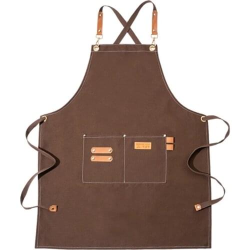Fashion Canvas kitchen Aprons For Woman Men Chef Work Apron For Grill Restaurant Bar Shop Cafes Beauty Nails Studios Uniform
