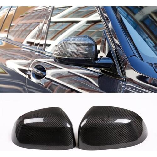 Real Carbon Fiber Car Rearview Mirror Cap Cover Trim For BMW X5 F15 G05 X7 G07 2014-2020 X6 F16 2015-2020 Exterior Accessories