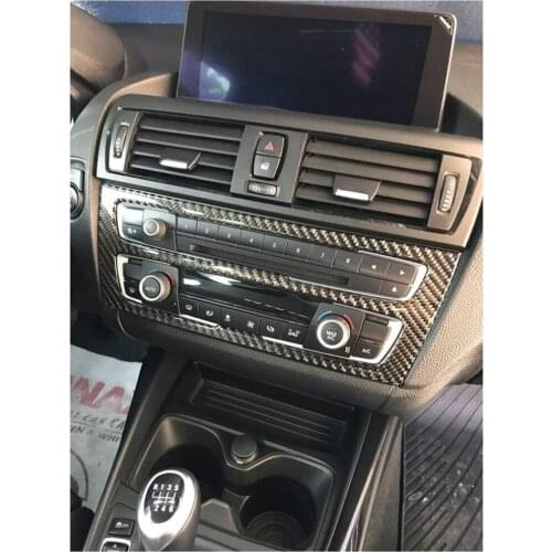 Carbon Fiber Car Interior Air Conditioning CD Control Panel Cover Trim Stickers Accessories for BMW 1 2 Series F20 F21 2012-2015