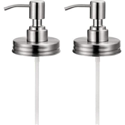 Hot Double Stainless Steel Soap Pump and Lotion Dispenser Lid,Replacement Rust Proof Soap and Lotion Dispenser Pump for Mason Ja