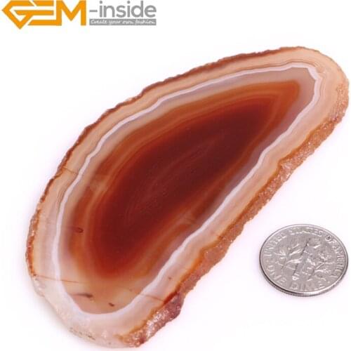 Natural Red Colors Agates Stone Flat Slice Cabochon Beads for Jewelry Making DIY Gifts 1 Pcs GEM-inside New