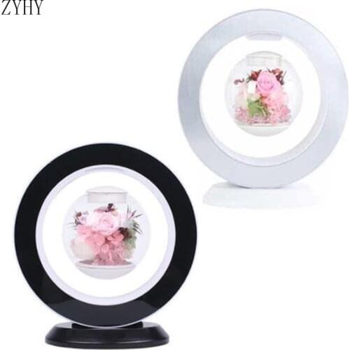 New Magnetic Levitation Immortal Flower Decoration Creatives Lamp Floating Table LED Night Light For Home Decor Gift Desk Lamp