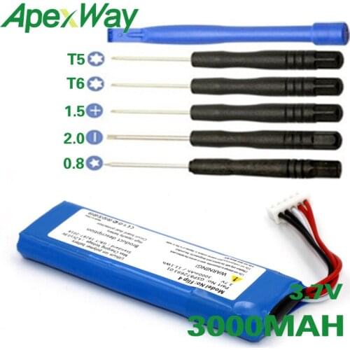 Apexway Rechargeable Battery GSP872693 01 for Flip 4 3.7V 3000mAh Speaker battery