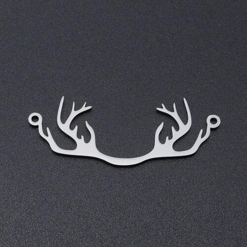5pcs/lot 100% Stainless Steel Antler Connector Pendants Wholesale Top Quality Accept OEM Order Never Tarnish