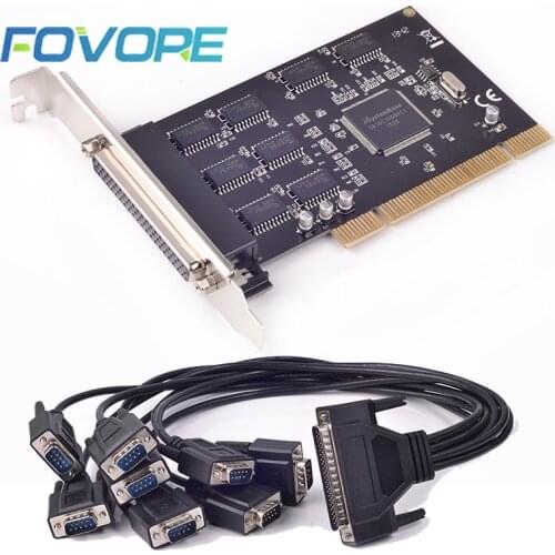 Serial DB9 RS232 PCI Adapter PCI to 8 ports Serial DB9 RS-232 Adapter RS232 expansion Converter Card chip Systembase