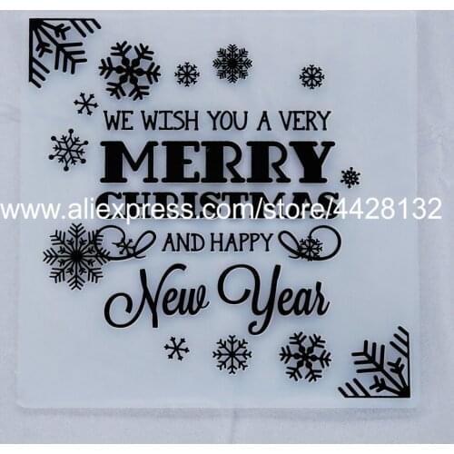 Merry Christmas Snowflake Plastic Embossing Folder For Scrapbook DIY Album Card Tool Plastic Template 14.9x14.9cm 9081658