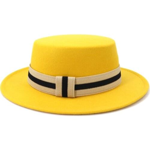 Vintage Pork Pie Hat Men Wide Brim Wool Felt Fedora Black Hat Mans Church Jazz Ribbon Trilby Panama Gangsters Caps Gentlemen