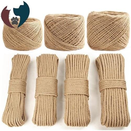 50M Sisal Rope Cat Tree Scratching Post Toy Cat Climbing Frame Replacement Rope Desk Legs Binding Rope Cat Sharpen Claw