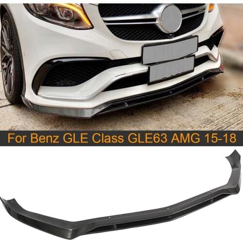 Carbon Fiber Front Bumper Lip Spoiler for Mercedes-Benz GLE Class CLE63 AMG 2015 - 2018 Car Front Bumper Lip Spoiler Apron Chin