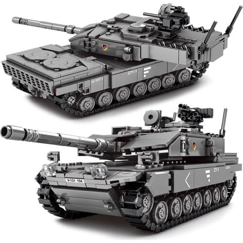 Tanks Challenger Leopard 2A7+ Military Main Battle Tank Soldier Building Blocks WW2 Bricks Army Kids Children Toys Gifts