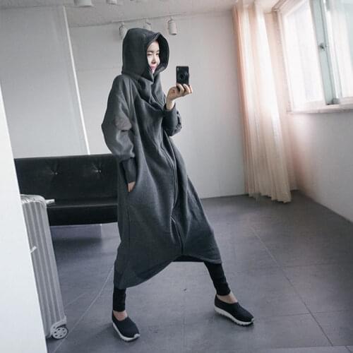 TREND-Setter 2018 Autumn Winter Trendy New Velour Keep Warm Thickening Long Type Trench and Coat Loose Big Size Women' Clothes