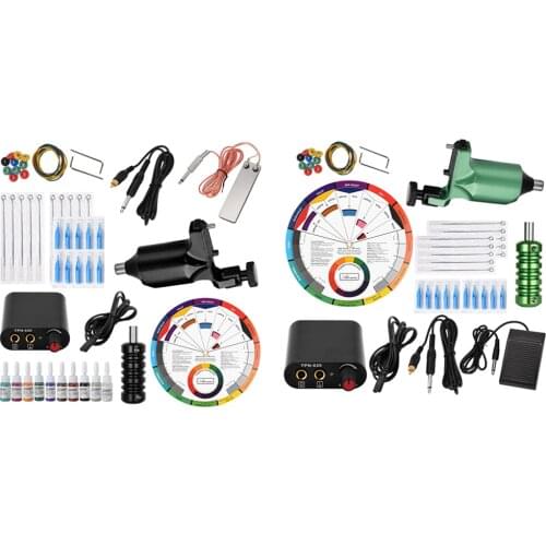 Rotary Tattoo Motor Machine Color Wheel Mixing Tattoo Tool Set EU Plug