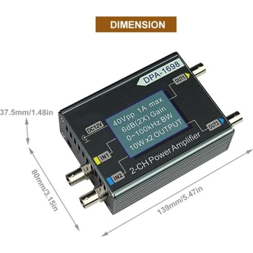 High Power 2-Channel DDS Function Signal Generator 0-100KHz DC Power Amplifier K3KA