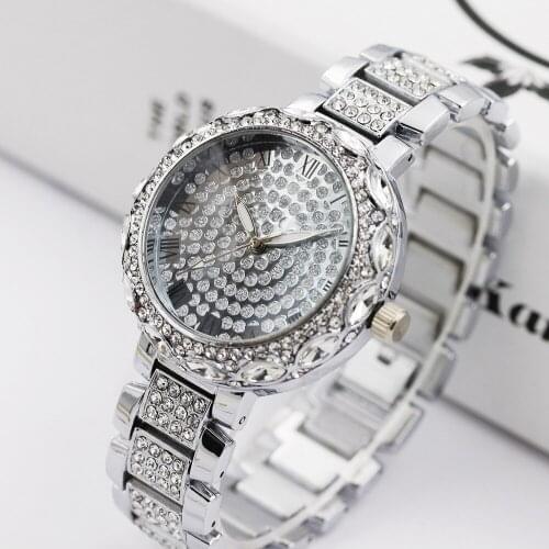Womens Watches Women Golden Watch for Lady Luxury Designer Brand Crystal Diamond Bracelet Quartz Wristwatch Relogio Feminino