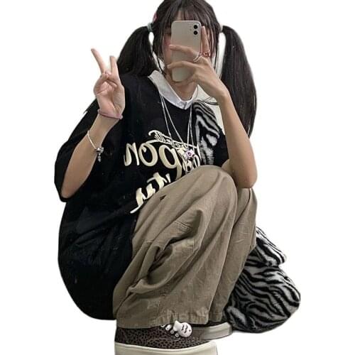 Fashion 2 Piece Sets Womens Single/Set Womens Summer 2021 New Loose Printed Short-Sleeved T-Shirt + Casual Trousers For Women