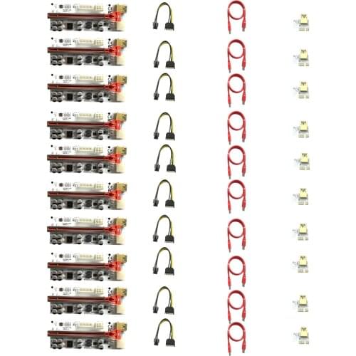 10 PCS Riser VER010 USB 3.0 PCI-E Riser VER010-X Express Cable Riser For Video Card X16 Extender PCI-E Riser Card For Mining
