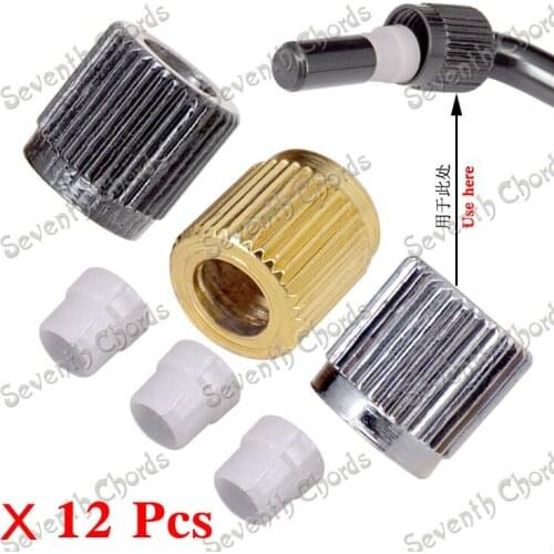 12 Pcs Tremolo Arm Whammy Bar Threaded bushing Sleeve and Plastic Ferrule Bushing Washer for Electric Guitar