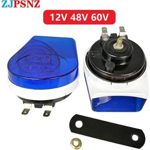 12V 48V 60V Snail Horn Universal Car Electric Horn Waterproof Air Horn Kit Speaker For Car Motorcycle Scooter Moped e-Bike Truck