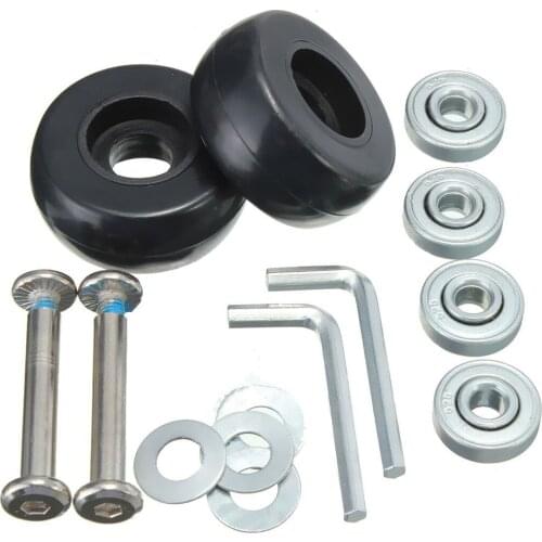 2 Sets of Luggage Suitcase Replacement Wheels Axles Deluxe Repair Tool OD 40mm