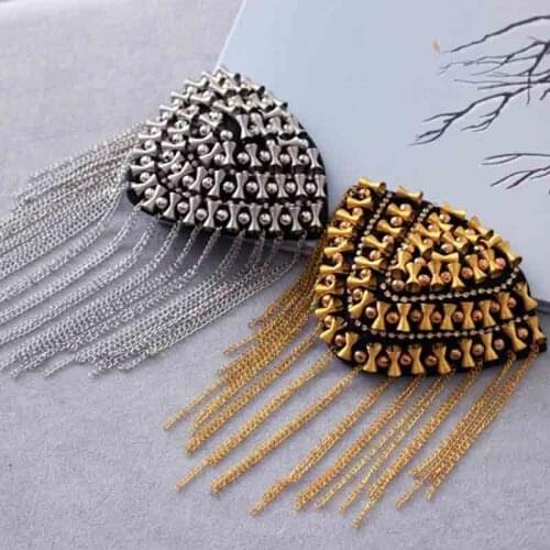 2pcs EE4704Handmade stage arena exhibition perform play show tassel big shoulder brooch epaulet /epaulettes badge knot pads