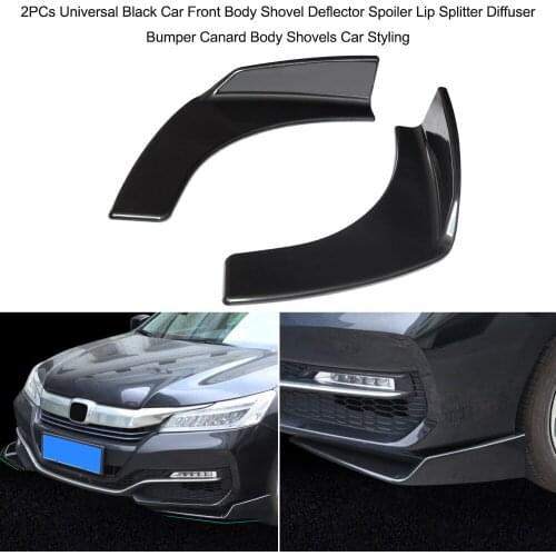 2PCs Universal Car Front Body Shovel Deflector Spoiler Lip Splitter Diffuser Bumper Canard Body Shovels Car Styling 2019