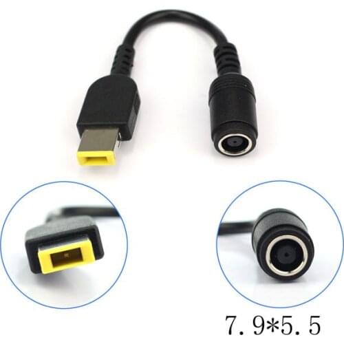 20pcs 7.9*5.5mm Round Jack to USB Square Plug Adapter Power Converter Cable For IBM for Lenovo Thinkpad YOGA 11 13 G500 G505 DC
