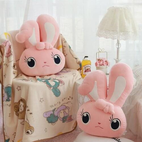 47cm Cute Rabbit Head Plush Animals Toys Stuffed Bunny Hare Soft Toys Baby Kids Sleep Toys Birthday Gifts Home Decoration Toy