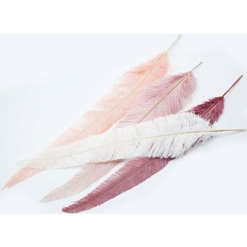 5 Pcs Natural White Ostrich Feathers Ostrich Nandu For Crafts Carnival Costumes Party Home Wedding Decorations Plume 45cm 55cm