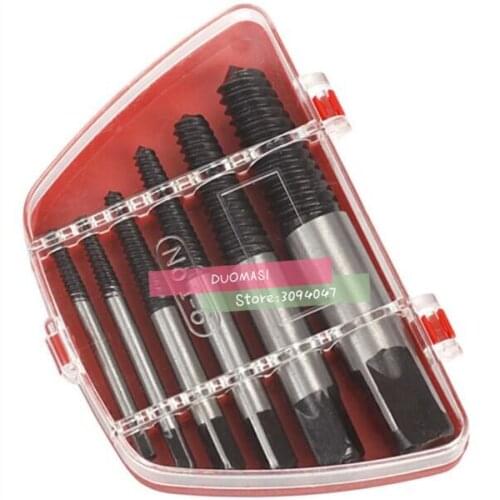 6pcs Damaged Broken Screws Extractor Drill Bits Easy Out Remover Center Drill Damaged Bolts