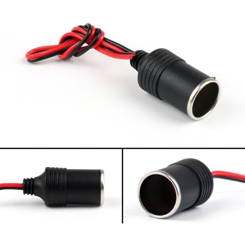 Artudatech 10 PCS Car Cigarette Lighter Adapter Socket Female Jack DIY Cable Solder 18AWG 330mm Connector Parts