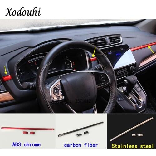Car ABS Chrome/stainless Steel Middle Co-pilot Glove Dashboard Box Front Trim Trim Panel For Honda CRV CR-V 2017 2018 2019 2020