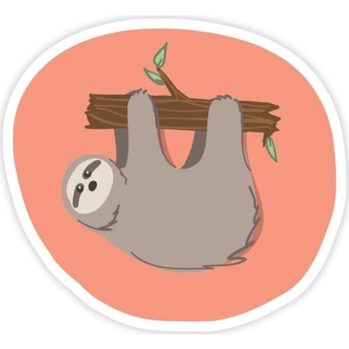 B0770# Self-adhesive Decal Sloth Circle Car Sticker Waterproof Auto Decors on Bumper Rear Window Laptop