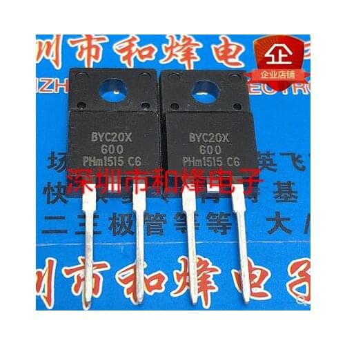 Free shipping 20PCS BYC20X-600 BYC20X600 TO-220F-2 600V 20A