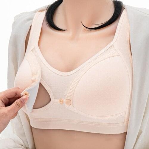 Maternity Breastfeeding Bra Front Closure Nursing Bra Women Underwear Open Cup Breast Feeding Bra Pregnancy Sleeping Bra