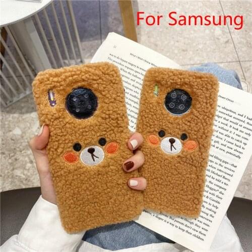 For Samsung Galaxy M51 M31 M21 A02S A30S A21S A10 A40 A50 A70 A90 A01 A11 A31 A41 A51 A71 A42 Face Blush Plush Protection Case