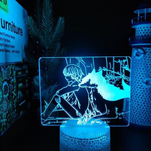 Wolf Children 3D Lamp Anime Figure Nightlight Manga Cool Birthday Gift Colorful Led Night Light for Child Bedroom Decor Lampara
